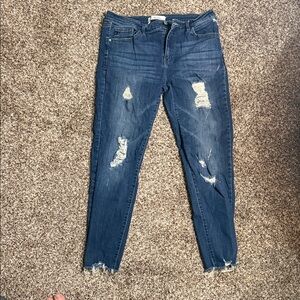 KanCan Dark Blue Distressed Skinny Jeans